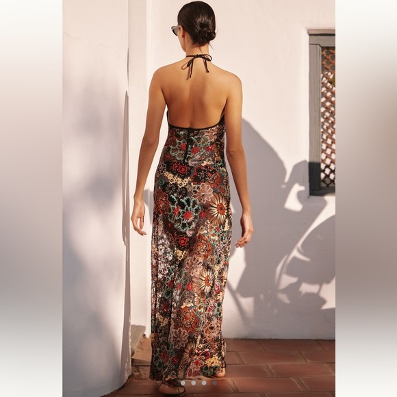 NEW WITH TAGS AGUA BENDITA SARI HALTER MAXI DRESS - Picture 5 of 9